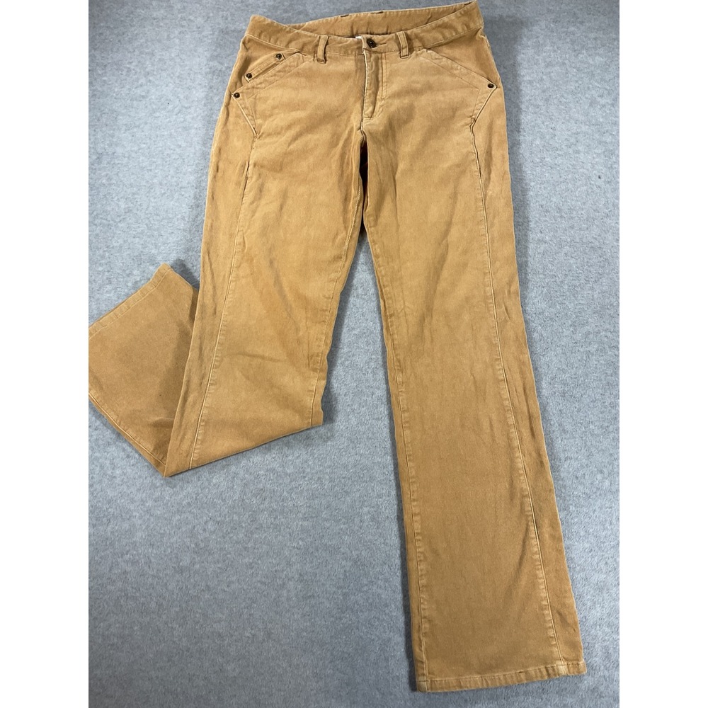 Prana Womens Corduroy Pants Tan Brown Straight Leg Outdoor Casual Size Med 2764